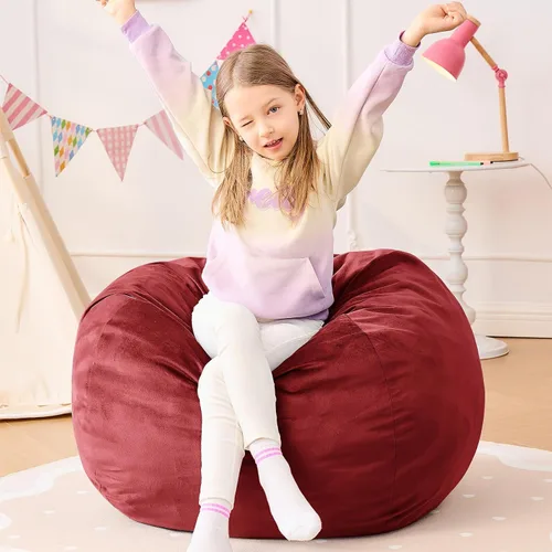 Miniatura 25 de Sillón tipo puf ILPEOD para adultos - Silla tipo puf de espuma viscoelástica - Sofá para niños/adolescentes con funda de microfibra suave - Sofá