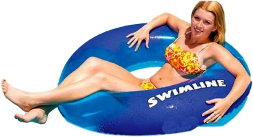 Swimline Anillo de Piscina Azul XL Jumbo – Flotador de Descanso Inflable con Diseño Divertido para Adultos y Adolescentes – Anillo de Vinilo Anillo