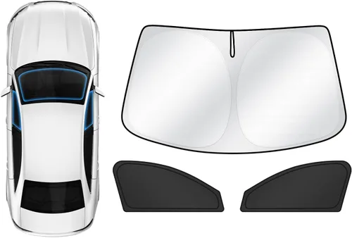Miniatura 9 de Karltys 3 piezas parasol para parabrisas para Chevy Silverado 1500 2019-2025, parasol reflectante para ventana delantera y lateral para Chevrolet