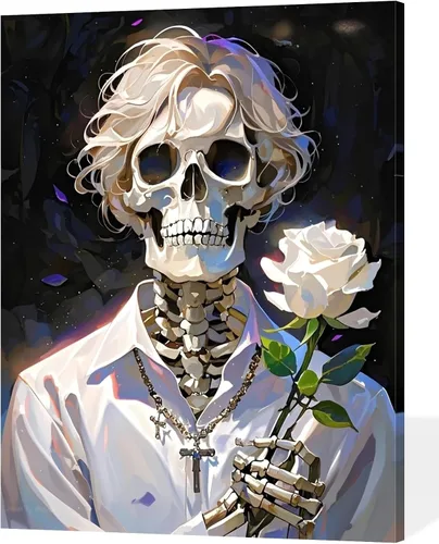 Miniatura 7 de ACANDYL Kit de pintura de flores por números para adultos principiantes pintura por números para adultos, lienzo de clavel, pintura por números