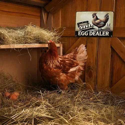 Miniatura 5 de Smilelife Funny Chicken Gifts Relax Local Egg Dealer - Letrero de lata para el hogar, granja, gallinero, casa de campo, Kicthen decoración