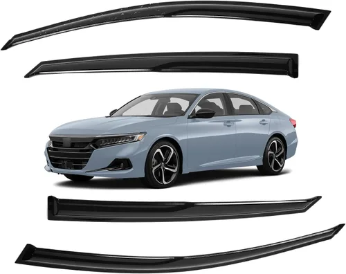Miniatura 186 de Viseras para ventanas para Mazda 3 Sedán 4 puertas 2004 2005 2006 2007 2008 2009 estilo JDM Mugen, deflector de viento, protector solar y de lluvia