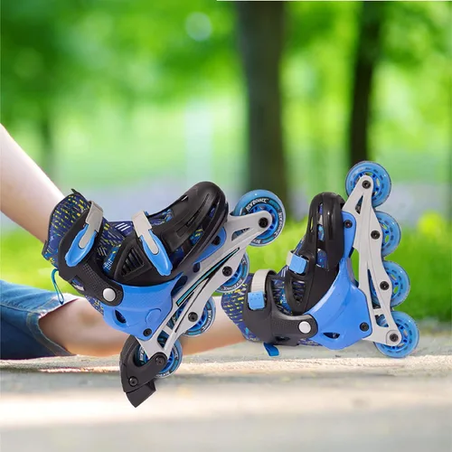 Miniatura 8 de New Bounce Patines para niños pequeños – Talla de zapato EU 28-31, US Kids Junior Size 8-11, 2 en 1 Patines para niñas, convertidos de tres ruedas a