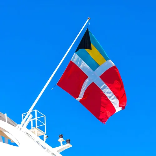 Miniatura 4 de Irenare 2 banderas de las Bahamas de las Bahamas de cortesía de poliéster para barcos registrados que visitan aguas extranjeras (12 x 18 pulgadas)