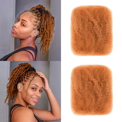 Miniatura 19 de BLL Afro Kinkys - Cabello humano a granel, 100% cabello humano para mini torsión, trenzas, extensiones de rastas, cabello rizado afro, color negro a