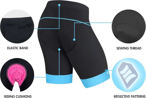 Miniatura 4 de Santic Pantalones cortos de ciclismo con acolchado para mujer, entrepierna de 5 pulgadas, ropa interior atlética corta con cintura cruzada