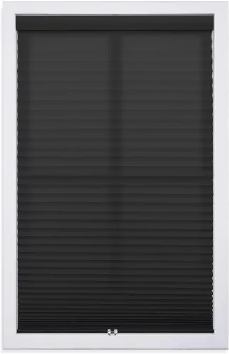 DEZ FURNISHINGS Persiana plisada sin cables de 1" para filtrar la luz, tela, 20" de ancho x 48" de alto, negro