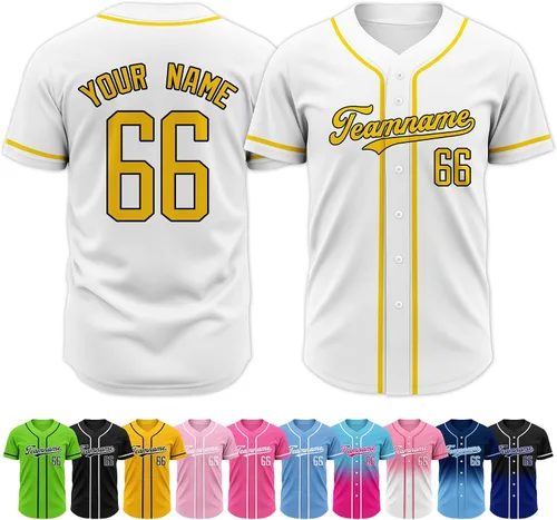 Miniatura 26 de Custom Baseball Jersey Stitched Personalized Name Number Baseball Shirts Sports Uniform for Men Women Boy