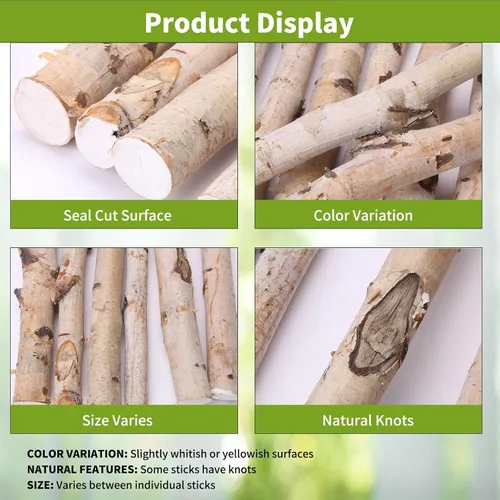 Miniatura 3 de Troncos de abedul natural para decoración de chimeneas y manualidades, paquete de 12 ramas rústicas de abedul para manualidades, otoño, Halloween