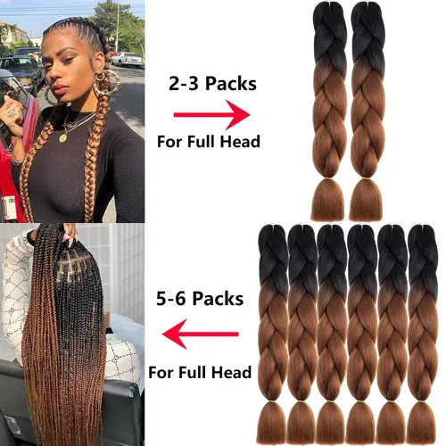 Miniatura 4 de Beige (613#) 6 paquetes de cabello trenzado de 24 pulgadas, de fibra sintética, sin picazón, extensiones de cabello para trenzar jumbo, textura