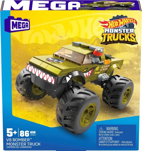 Miniatura 5 de Mega Hot Wheels V8 Bomber Monster Truck Juego de construcción con 86 piezas