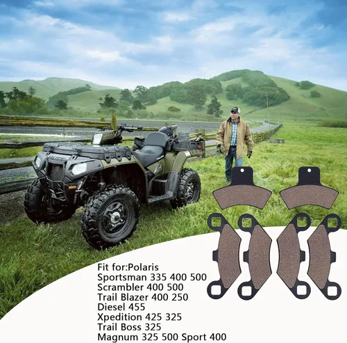 Miniatura 9 de Pastillas de freno delanteras y traseras para Polaris Sportsman 500 400 335 Scrambler 400 500 Trail Blazer 250 400 Magnum 325 500 Sport 400 Diesel