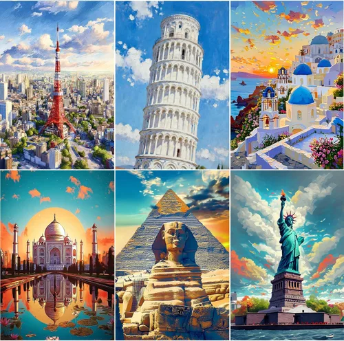 Miniatura 9 de EWJRNSF Paquete de 6 kits de pintura de diamantes 5D para adultos principiantes, juegos de arte de diamantes, pintura de gemas y manualidades, B 6