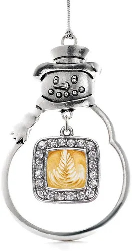 Miniatura 78 de Inspired Silver - Adorno de rodillo de reina - Adorno cuadrado de plata con muñeco de nieve con joyas de circonita cúbica