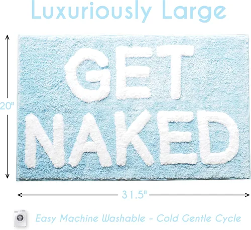 Miniatura 2 de Evovee Alfombra de baño con texto en inglés «Get Nake», de 31.5 x 20 pulgadas, divertida y bonita, alfombra de baño con texto en inglés «Get Nake»