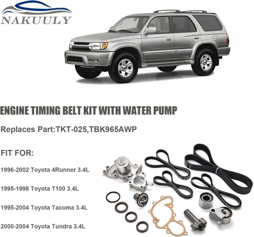 Miniatura 2 de Kit de correa de distribución del motor Nakuuly con bomba de agua compatible con Toyota 4Runner Tacoma Tundra T100 1995-2004 3.4L V6 5VZFE DOHC
