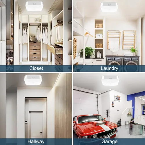 Miniatura 5 de Luz de techo recargable con sensor de movimiento WhitePoplar para interiores con control remoto, luz recargable con sensor de movimiento inalámbrica