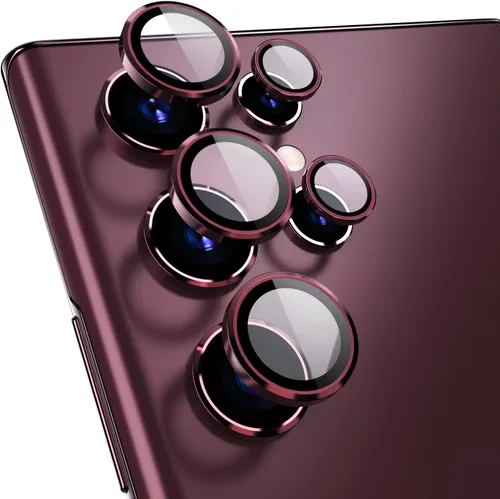 Miniatura 11 de Bling - Protector de lente de cámara para Samsung Galaxy S22 Ultra solamente, cubierta de anillo de lente de ajuste completo con película de Negro