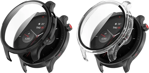 Miniatura 14 de Fundas protectoras de pantalla compatibles con Amazfit GTR 4 Pro/GTR 4 a prueba de golpes, protector delgado, protector delgado con diseño de Negro