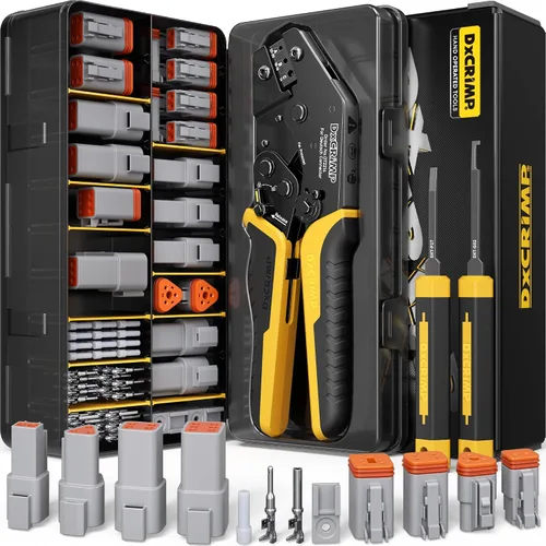 Kit de herramienta de crimpado de conectores DxCRIMP Deutsch DT Series, conectores eléctricos impermeables para automóviles de 2/3/4/6 pines con