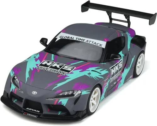 Miniatura 6 de GR Supra HKS 2019 Gris con gráficos Modelo 1/18 de GT Spirit GT407
