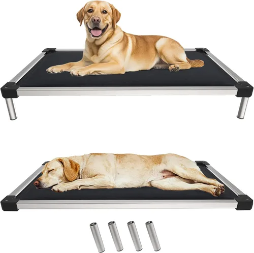 Miniatura 12 de FXW TitanNest Cama Elevada para Perros a Prueba de Masticación, Catre Elevado para Uso en Interiores/Exteriores/Camping, Cama Acolchada para Gris