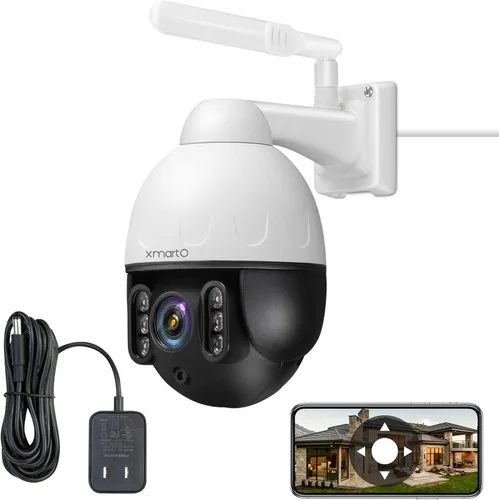 Miniatura 10 de xmartO Cámara de seguridad PTZ de doble lente con zoom de 10X, seguimiento automático de 2 K, sistema de seguridad PTZ inalámbrico HD