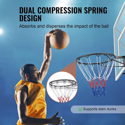 Miniatura 4 de VEVOR Basketball Hoop, 44 54 Inchs PC Backboard Wall Mounted, Basketball Portable Hoop & Goal, Indoor & Outdoor with Hand-Crank Adjustment, Classic