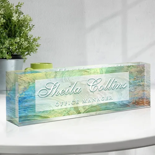 Miniatura 30 de Placa de nombre personalizada para escritorio, regalos de agradecimiento para empleados, placa de nombre de escritorio acrílica personalizada