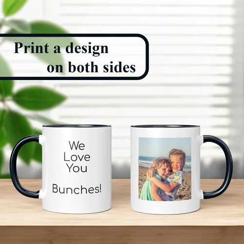 Miniatura 4 de Taza de café de cerámica negra personalizada de 11 onzas con texto, mensaje, tu texto aquí, nombre, DYE Taza para Cafe personalizadas, con foto