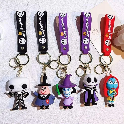 5 llaveros inspirados en Nightmare Before para regalo de Navidad, regalo de cumpleaños, suministros de fiesta para niños, mochila y bolso para niños