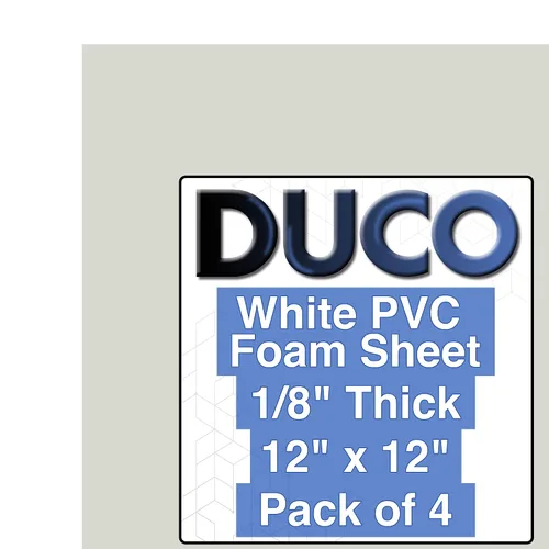 Miniatura 14 de Hoja de PVC expandido de Duco USA, de 1/8" de grosor - Paquete de 8 de 12 x 12" de tablero de espuma de celda cerrada negro mate - Lámina