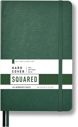 Miniatura 24 de Minimalism Art, Premium Hard Cover Notebook Journal, X-Large Size, Master A4 8.3" x 11.4", 186 Numbered Pages, Gusseted Pocket, Ribbon Bookmark