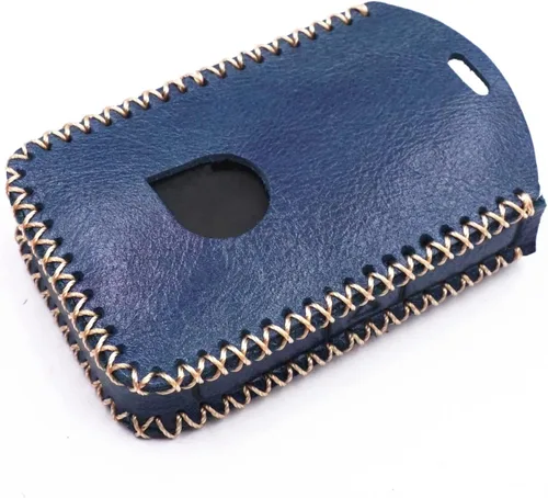 Miniatura 6 de Funda de cuero para llavero remoto inteligente de 4 botones para Volvo XC40 XC60 XC90 S90 S60 V60 V90 2019 2020 2021 2022 2023 (azul)