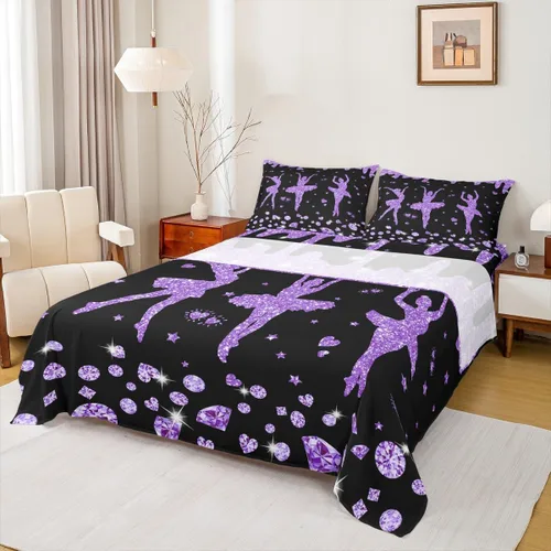 Miniatura 44 de Erosebridal Juego de sábanas de gimnasia para niñas y niños, tamaño individual, juego de sábanas de teñido anudado arcoíris, juego de ropa de cama