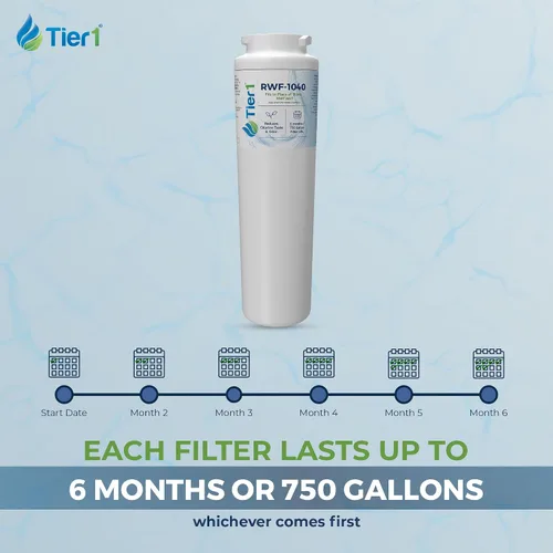Miniatura 7 de Tier1 Filtro de agua para refrigerador RWF1040 UKF8001 Reemplazo para Whirlpool EDR4RXD1, Maytag 4396395, rwf0900a, fl-rf07, fmm-2 Hasta 6 meses