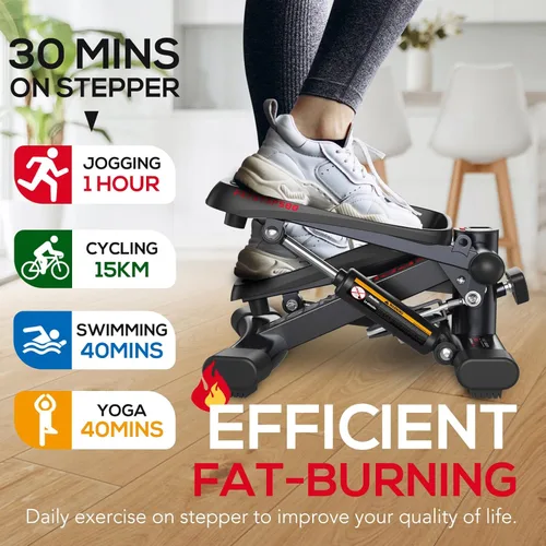 Miniatura 2 de KeppiFitness Steppers for Exercise at Home, Stair Stepper with Resistance Bands for Home Cardio Exercise - FITSTEP Series