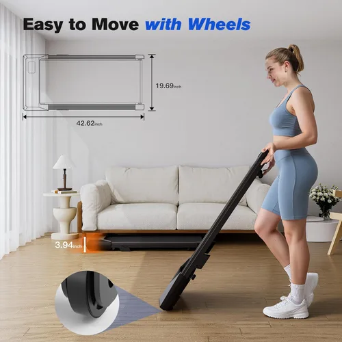 Miniatura 4 de SupeRun Caminadora portátil para guardar debajo del escritorio, 3 en 1, con pantalla LED, control remoto, silenciosa, de 2.5 HP, para uso en oficina