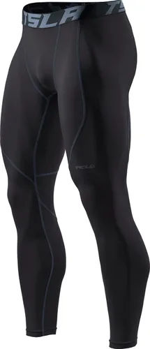 TSLA - Paquete de 1 o 2 pantalones térmicos de compresión para hombre, leggings deportivos y mallas para correr pantalones para usar como primera