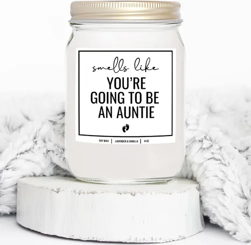 Miniatura 4 de You Nique Designs - Vela de embarazo para tía, hermana, tía de 8 onzas, regalo de revelación de embarazo para tía, huele a tu tía, regalos para tía