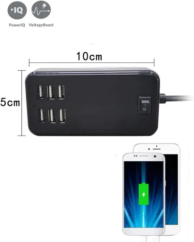 Miniatura 5 de Estación de carga USB, puerto de carga USB de 6 puertos adecuado para teléfonos inteligentes, todos los dispositivos de carga con SBU, cargador