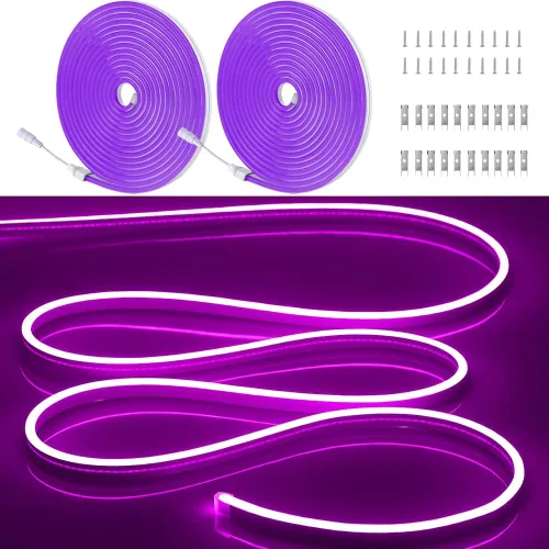 Miniatura 34 de Tiras de Luces LED de Neón Blancas de 12V - 16.4 Pies Flexibles Impermeables Cortables, Luces de Cuerda de Neón de Silicona Flexible para Cocina