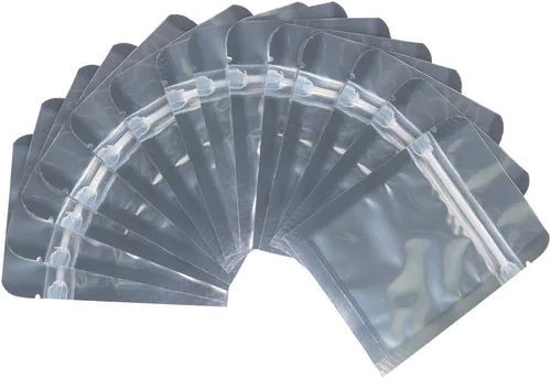 Paquete de 200 bolsas de Mylar con cremallera de 3 x 4 pulgadas, bolsas de plata transparente resellables, bolsas reutilizables de papel de aluminio