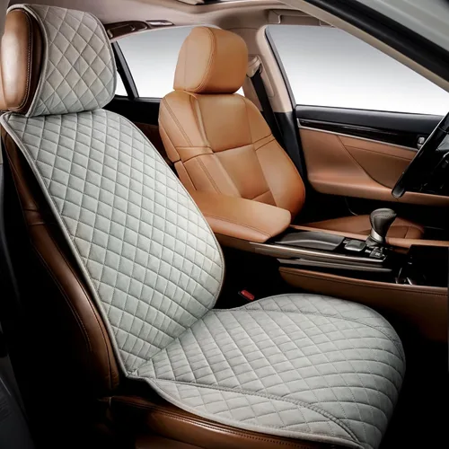 Miniatura 15 de IVICY Funda de asiento de coche de gamuza sintética para automóviles, suave y antideslizante, fundas protectoras de asiento delantero para la MARRÓN