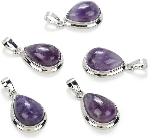 Adabele Natural Semi Precious Stone 22mm Teardrop Waterdrop Pendant Drop Loose Stones for Necklace Earrings Keychain Pendant DIY Craft Jewelry Making