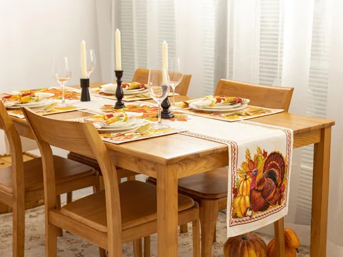 Miniatura 7 de YiHomer Colección de mesa de Acción de Gracias para decoración de cocina, comedor, fiestas, cosecha, fiesta de cosecha, juego de servilletas, 20 x