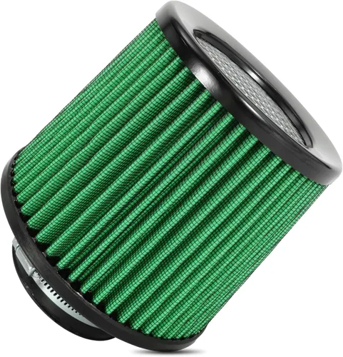Filtro de admisión de aire frío de alto rendimiento, lavable, con abrazadera, filtro de aire de repuesto con brida de diámetro 3" (76mm) verde