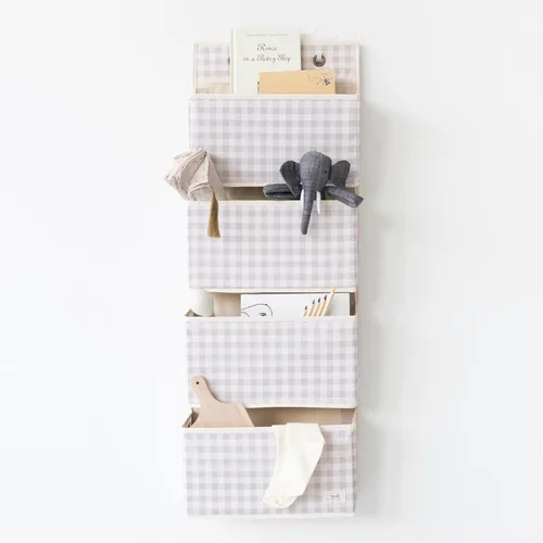 3 Sprouts Organizador para colgar sobre la puerta, organizador colgante para bebés y almacenamiento con 4 bolsillos grandes y 2 ganchos para ropa de
