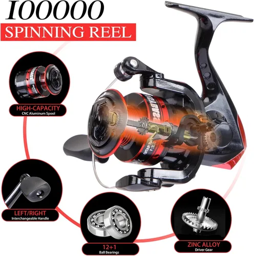 Miniatura 3 de I00000 Combos de caña de pescar y carrete con caña de pescar telescópica de fibra de vidrio, bolsa de transporte de pesca de carrete giratorio, kit