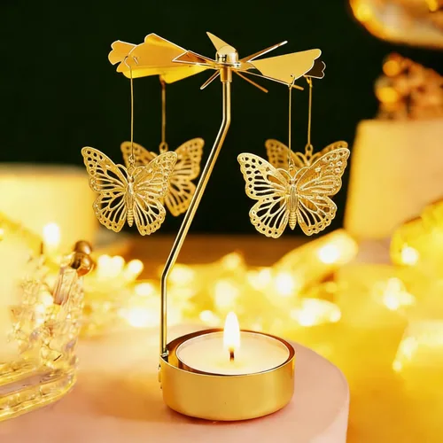 Miniatura 9 de Portavelas giratorio, portavelas giratorio con carrusel, regalo de cumpleaños único para mujeres, mamá, hermana, amigos, Navidad, día de San